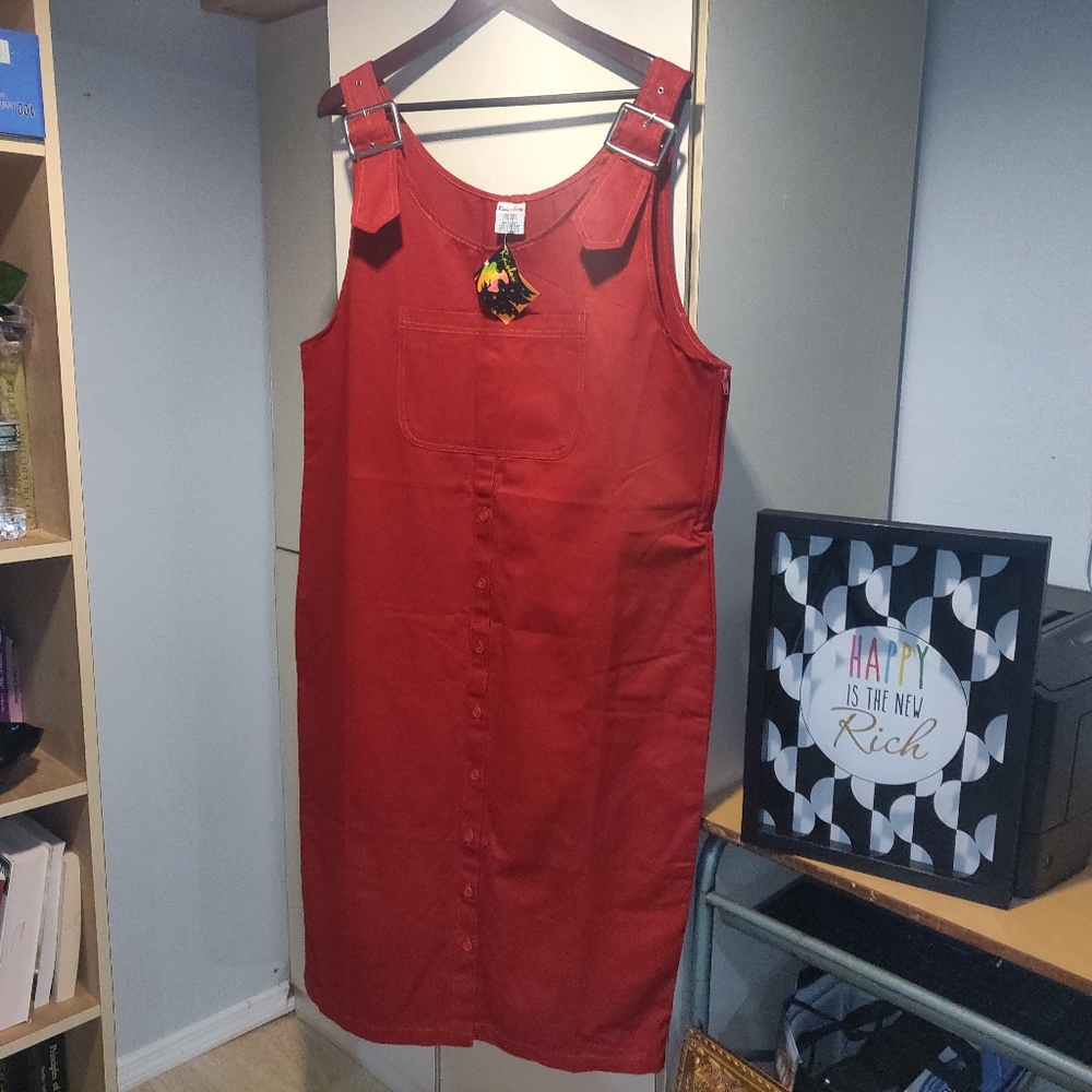 NWT Rainbow Shops Denim Button Down Overal…